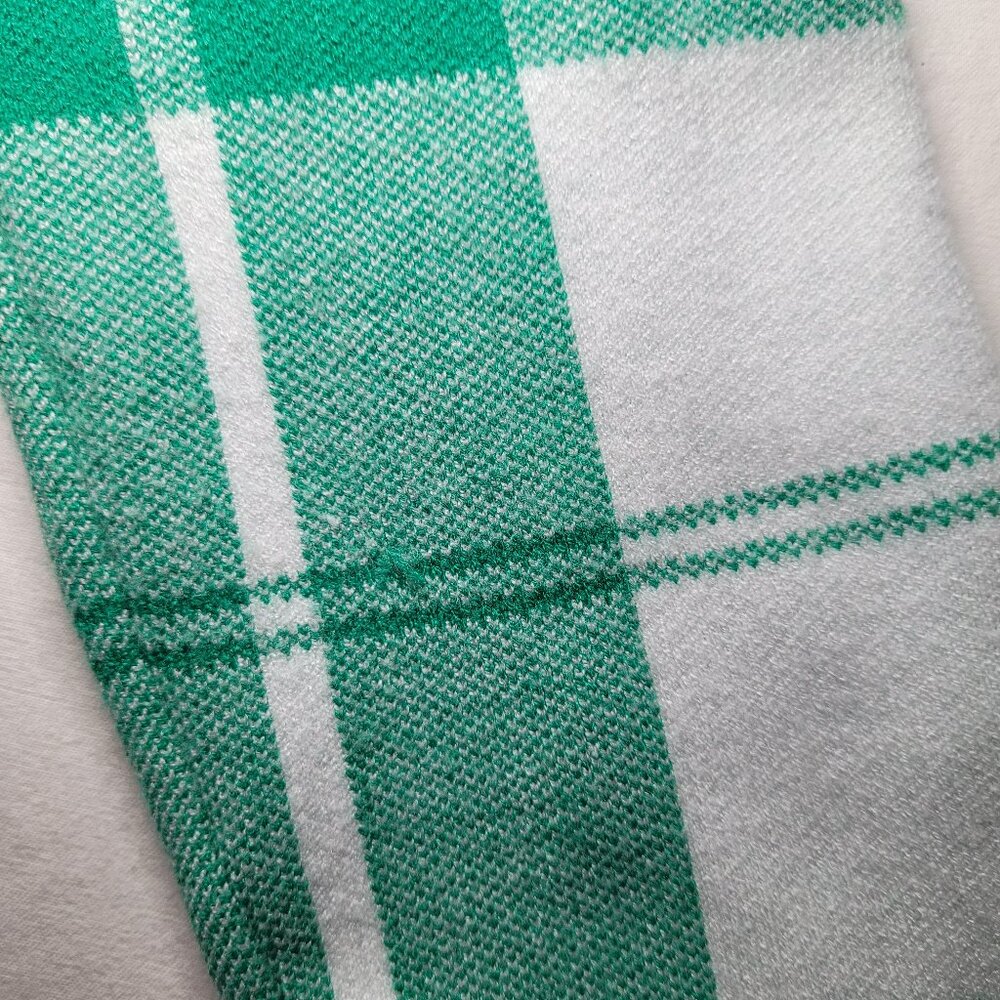 Cynthia Rowley Plaid Button Front Cardigan Sweater Green White Medium Preppy - Picture 10 of 10